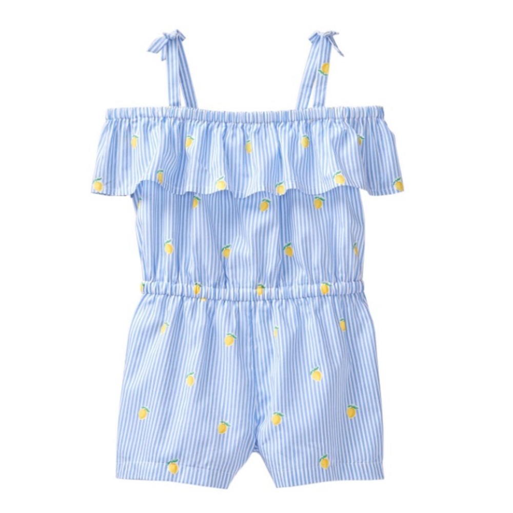 Janie and Jack Lemon Striped Romper